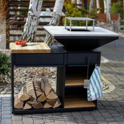 Kratki QUADRUM grillhaard met plank voor grillgerei