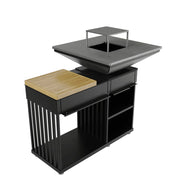 Kratki QUADRUM BBQ H/B, schuin aanzicht van de grillhaard