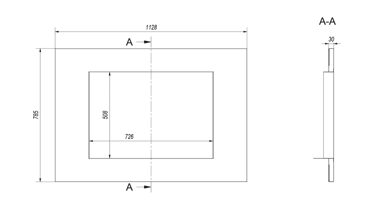 Kratki RAMA portaalframe OLIWIA met liftdeur – technische tekening