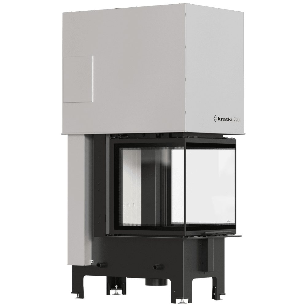 Kratki REGNOR 500/500 driezijdige inbouwhaard hout 7 kW, witte Thermotec – productfoto
