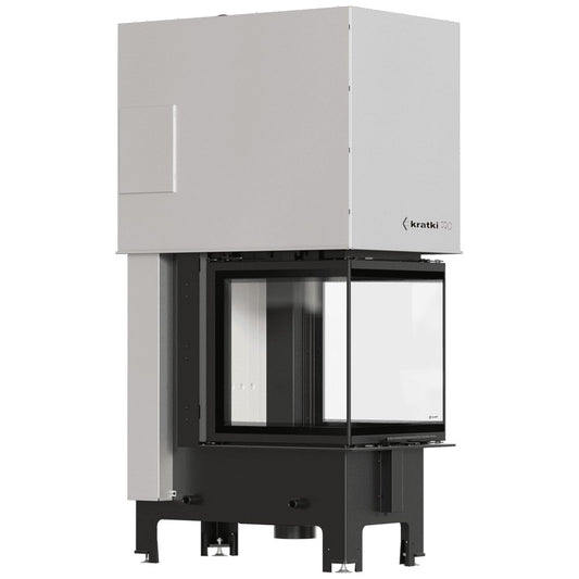 Kratki REGNOR 500/500 driezijdige inbouwhaard hout 7 kW, witte Thermotec – productfoto