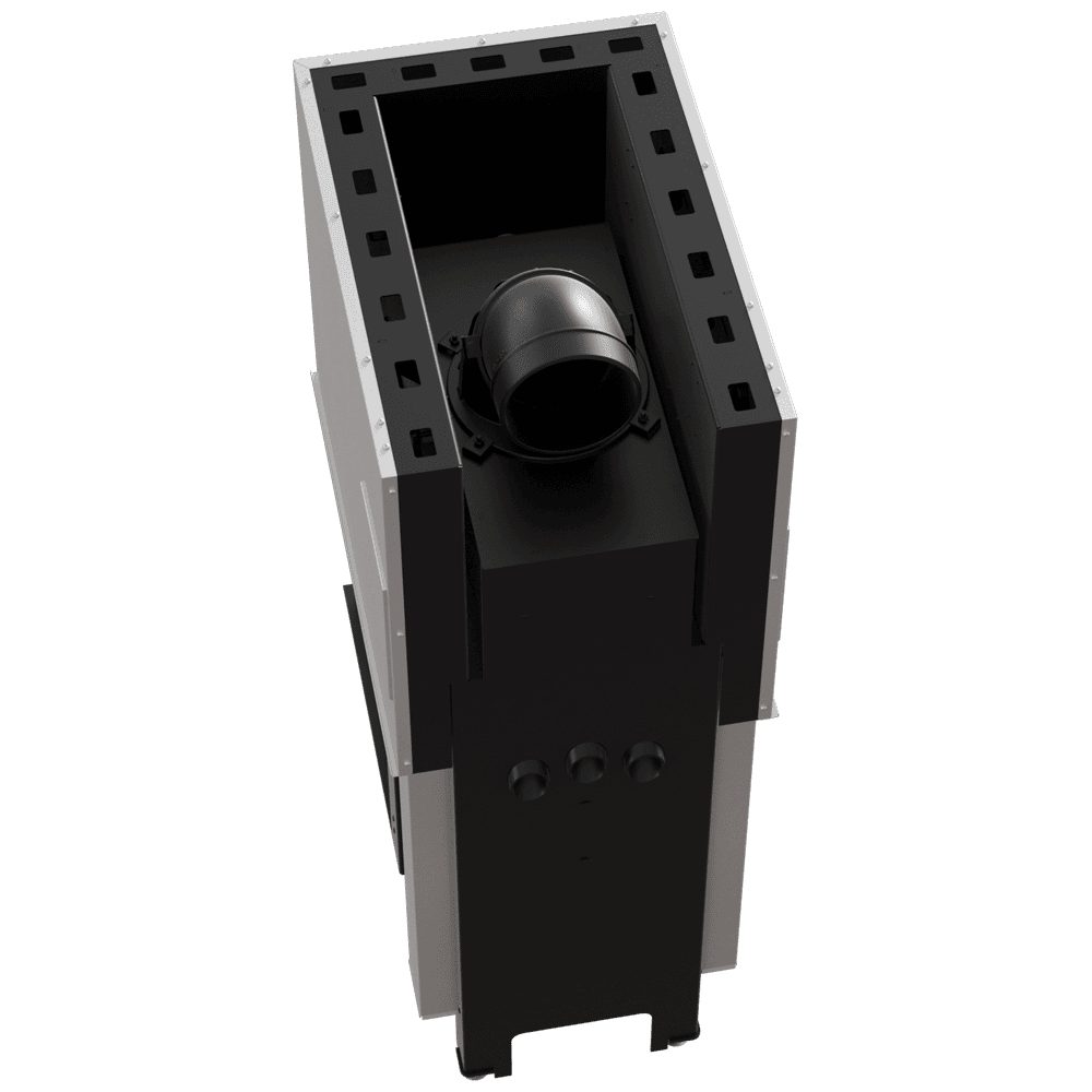 Kratki REGNOR 500/500 driezijdige inbouwhaard hout 7 kW, witte Thermotec – productfoto