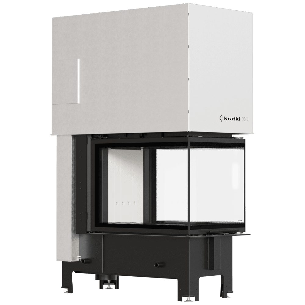 Kratki REGNOR 500/700 dreiseitiger Kamineinsatz für Holz, 8 kW, weißes Thermotec – Produktfoto