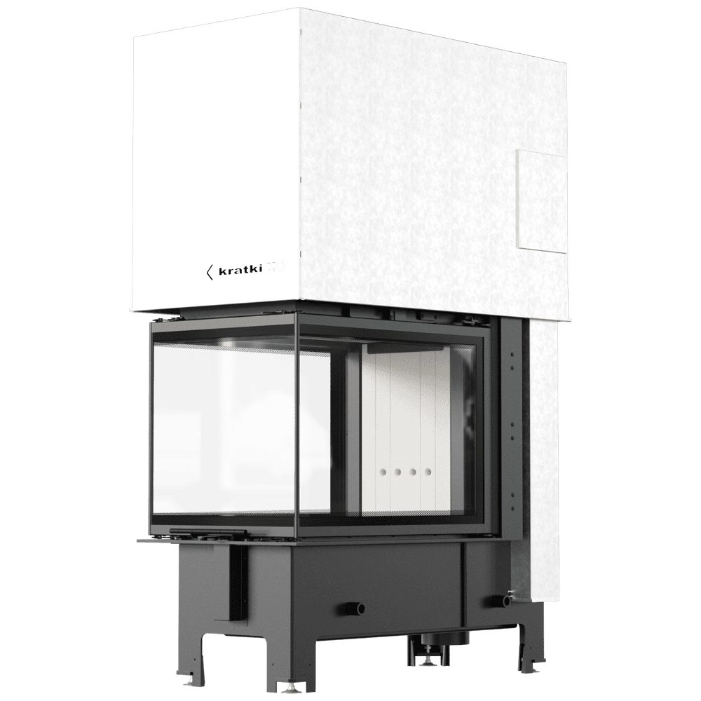 Kratki REGNOR 500/700 dreiseitiger Kamineinsatz für Holz, 8 kW, weißes Thermotec – Produktfoto