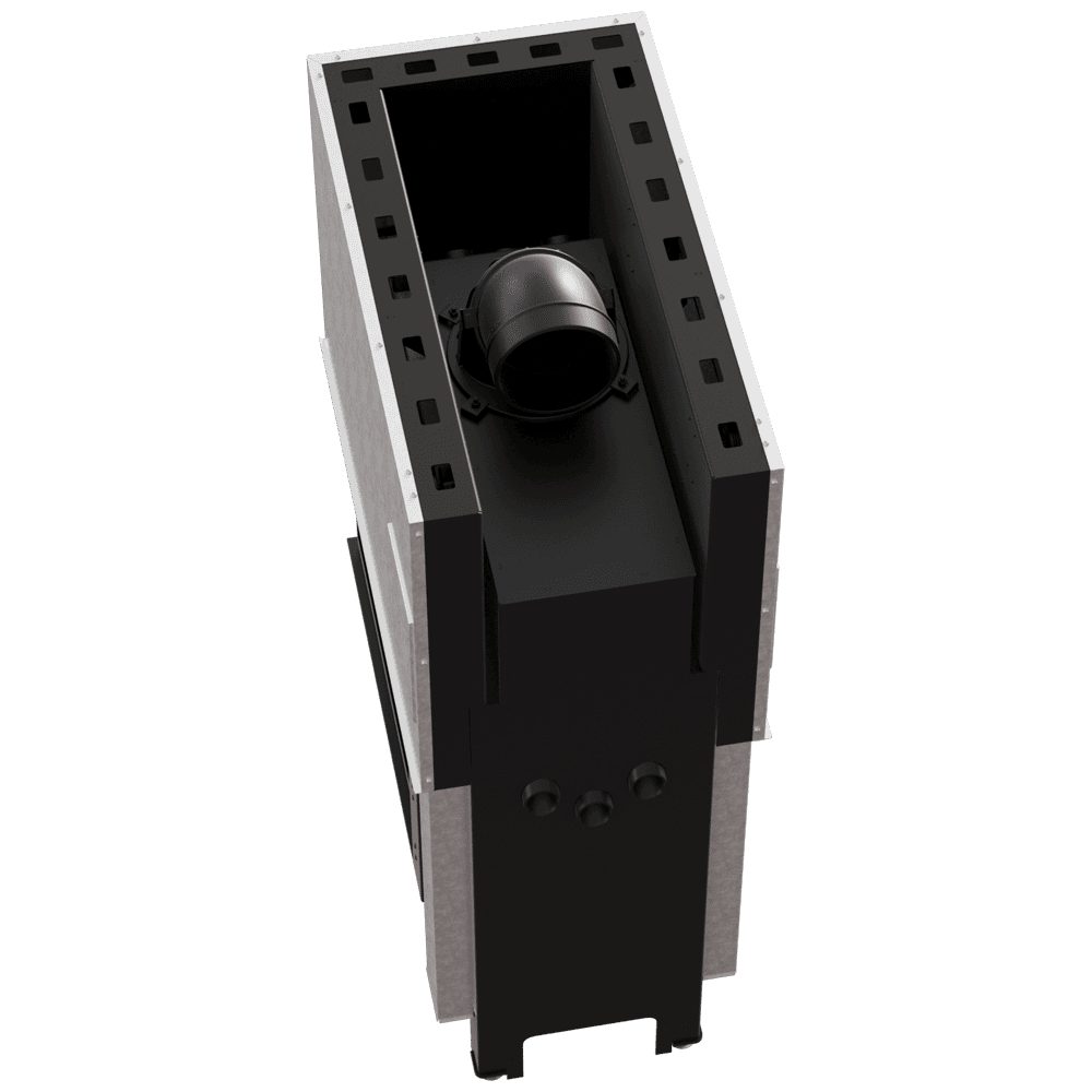 Kratki REGNOR 500/700 dreiseitiger Kamineinsatz für Holz, 8 kW, schwarzes Thermotec – Produktfoto