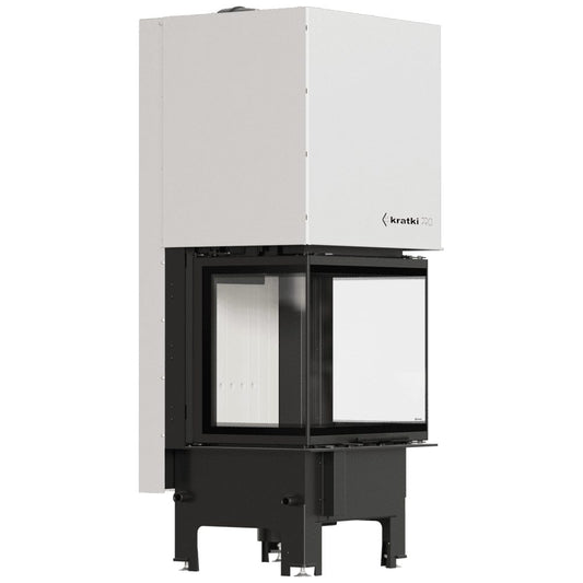 Kratki REGNOR 600/400 driezijdige inbouwhaard hout 7 kW, witte Thermotec – productfoto