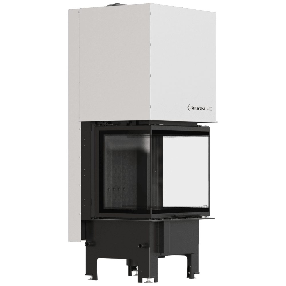 Kratki REGNOR 600/400 dreiseitiger Kamineinsatz für Holz, 7 kW, schwarzes Thermotec – Produktfoto
