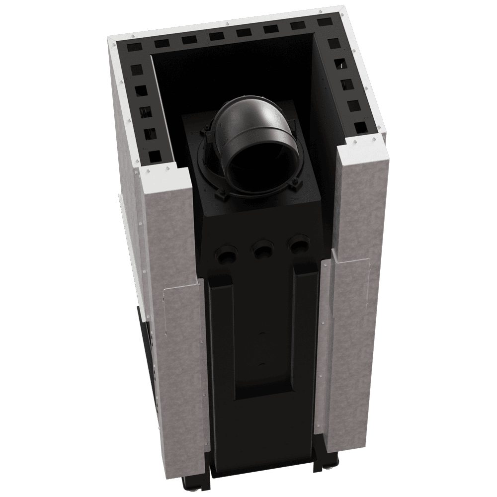 Kratki REGNOR 600/400 dreiseitiger Kamineinsatz für Holz, 7 kW, weißes Thermotec – Produktfoto