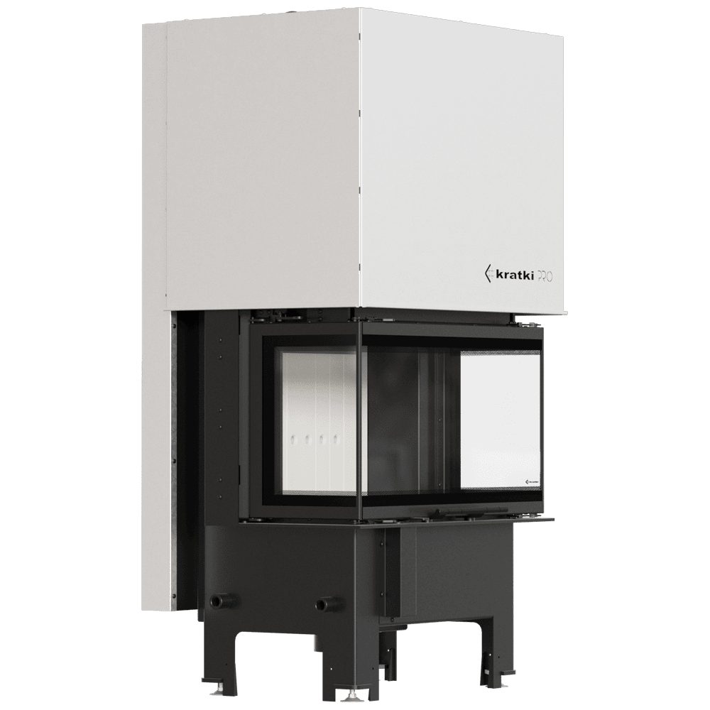 Kratki REGNOR 680/280 driezijdige inbouwhaard hout 7 kW, witte Thermotec – productfoto