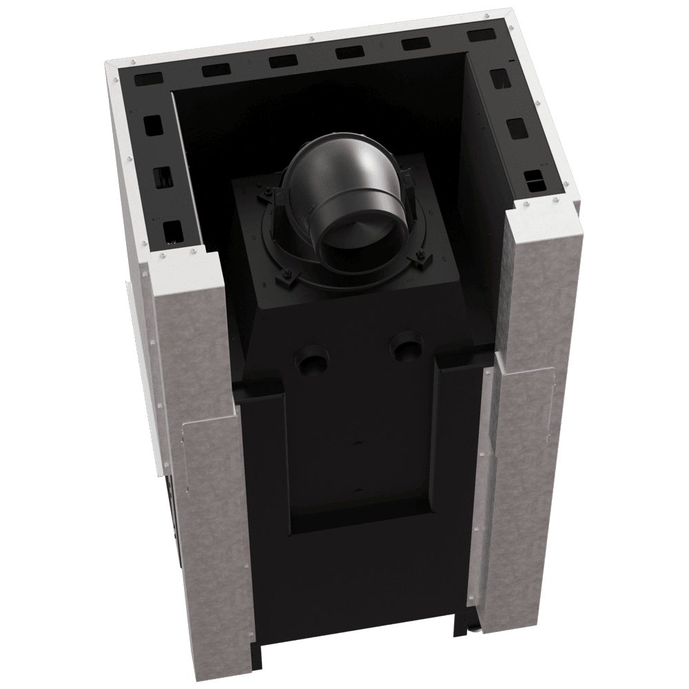 Kratki REGNOR 680/280 driezijdige inbouwhaard hout 7 kW, witte Thermotec – productfoto