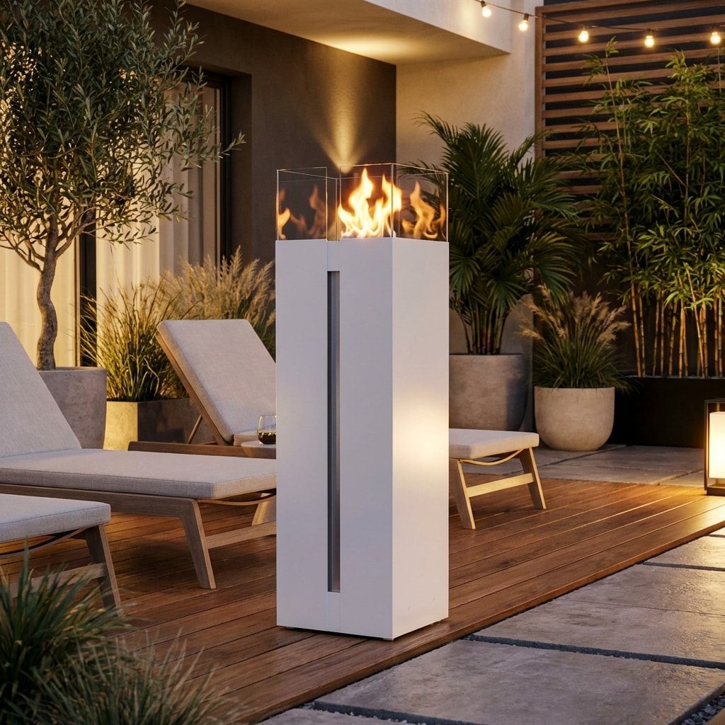 Kratki ROMEO SQUARE wit als sfeerhaard in een interieur