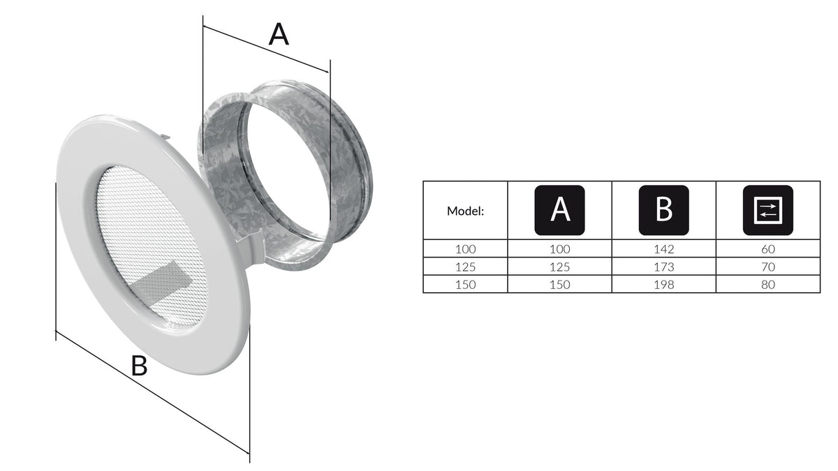 Kratki rond ventilatierooster
