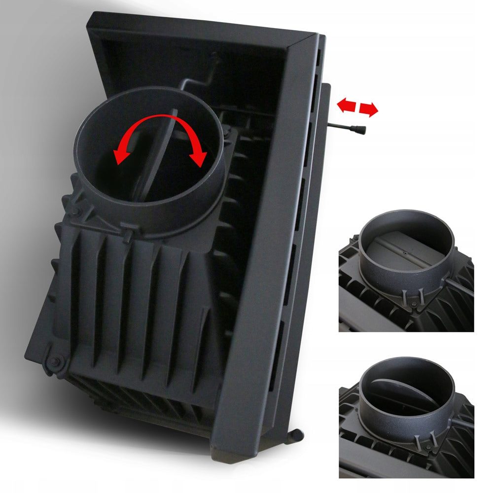 Kratki SIMPLE M gusseiserner Eck-Kamineinsatz für Holz, 8 kW, Eckmodell links – Stimmungsbild