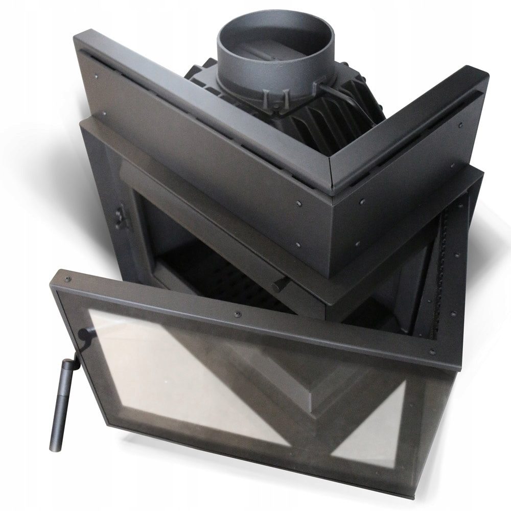 Kratki SIMPLE M gusseiserner Eck-Kamineinsatz für Holz, 8 kW, Eckmodell rechts – Detail