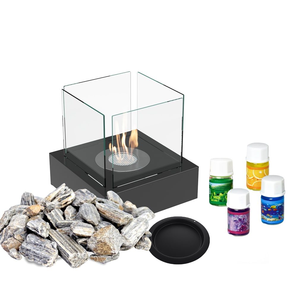 Kratki TANGO 3 zwart met set decoratieve mix rond de brander