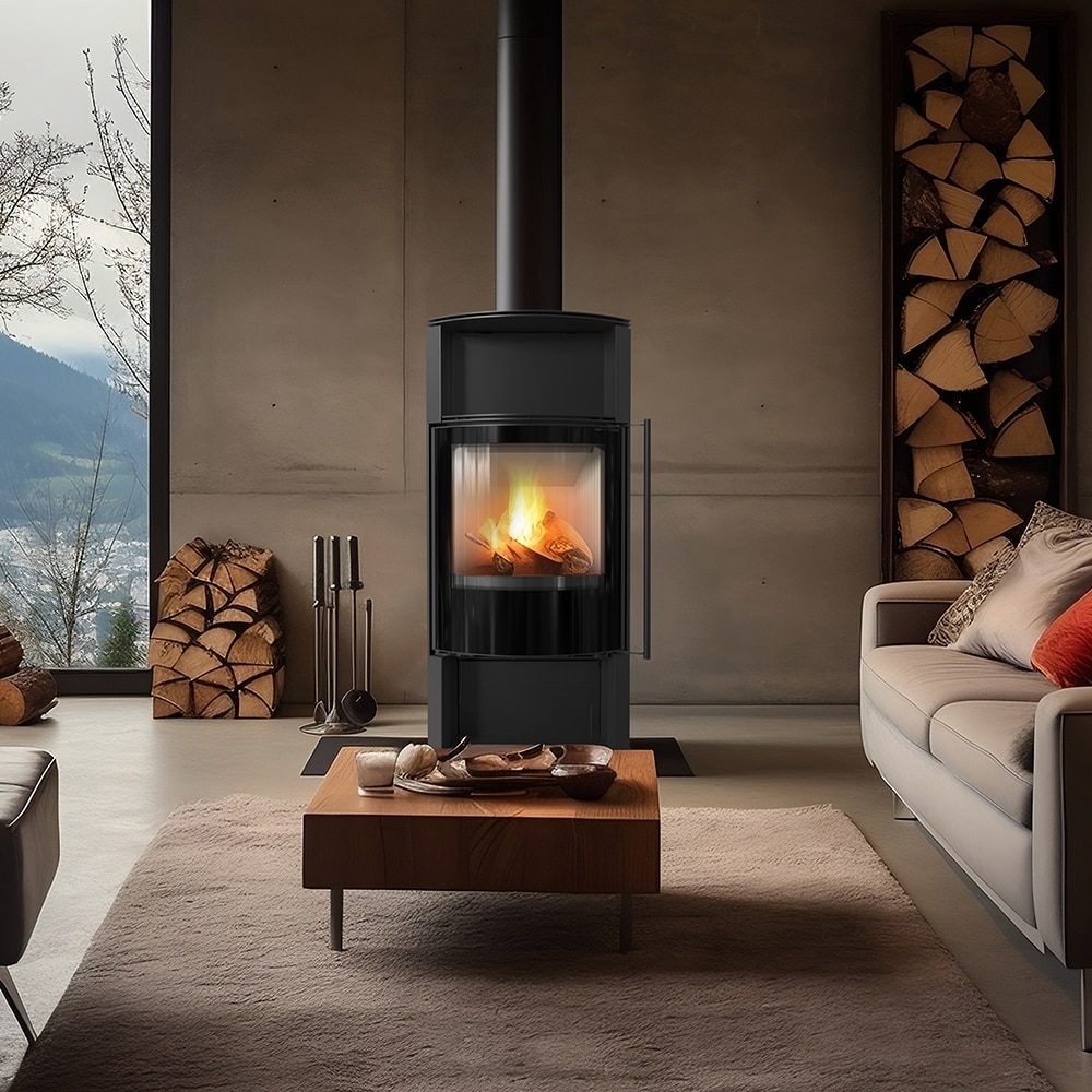 Kratki TOFA houtkachel in een modern ingericht interieur