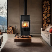 Kratki TOFA houtkachel in een modern ingericht interieur