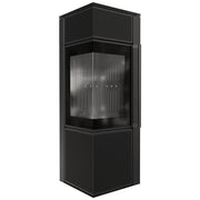 Kratki TORA S houtkachel in kwartssinter Nero Assoluto met zwarte Thermotec-binnenbekleding