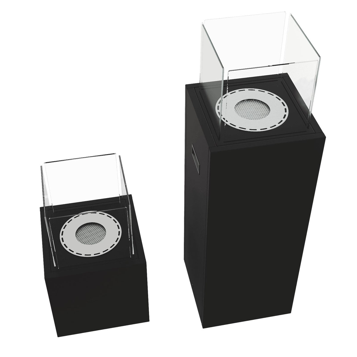 Onderdelen van de Kratki TOWER MINI bio-ethanol haard