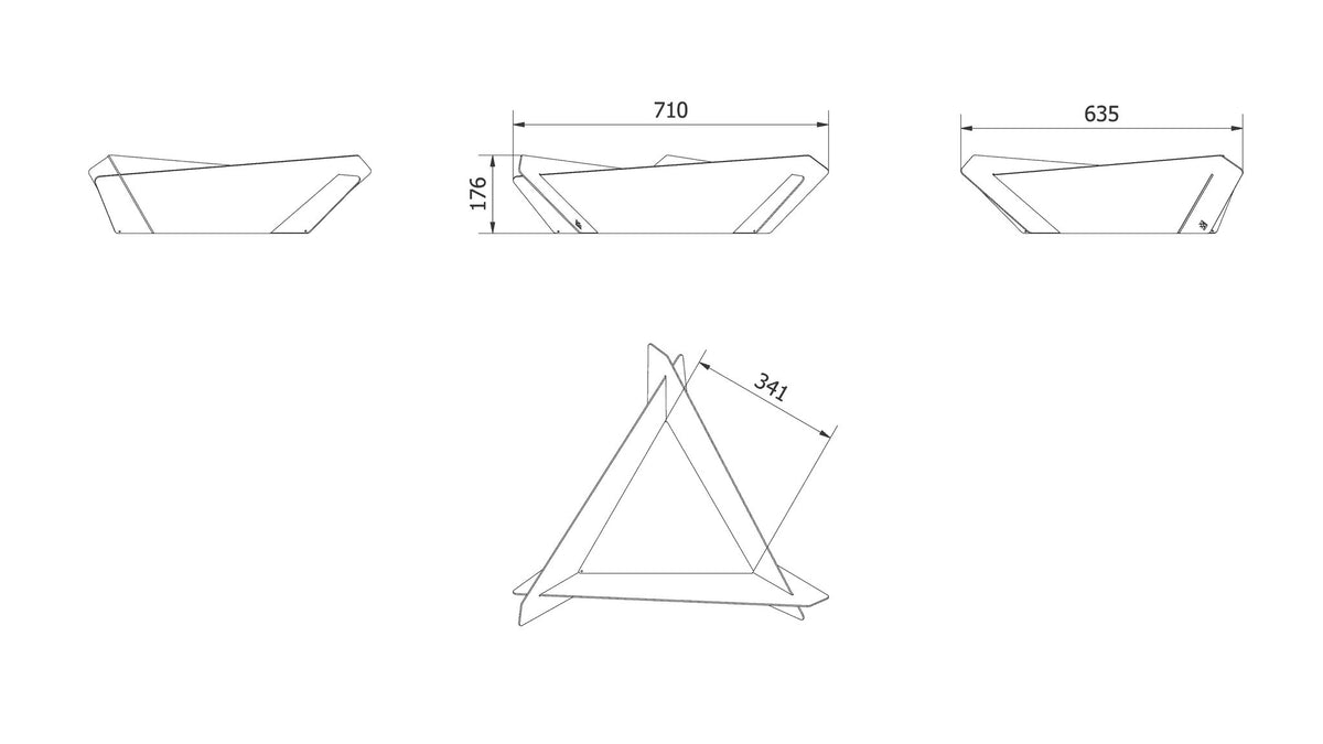 Overzicht van de Kratki TRIANGLE vuurschaal