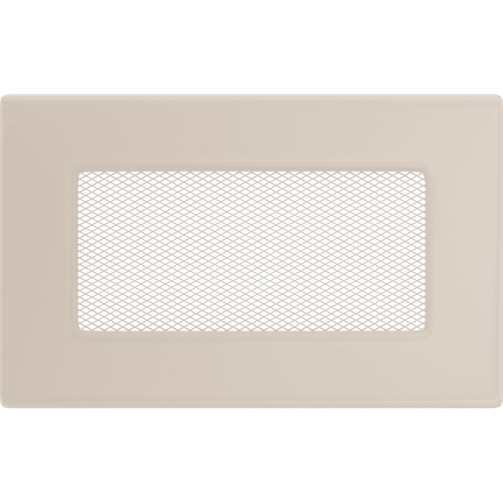 Kratki ventilatierooster in crème, decoratief wandrooster voor warme lucht