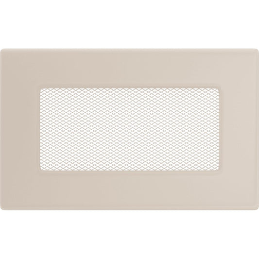 Kratki ventilatierooster in crème, decoratief wandrooster voor warme lucht