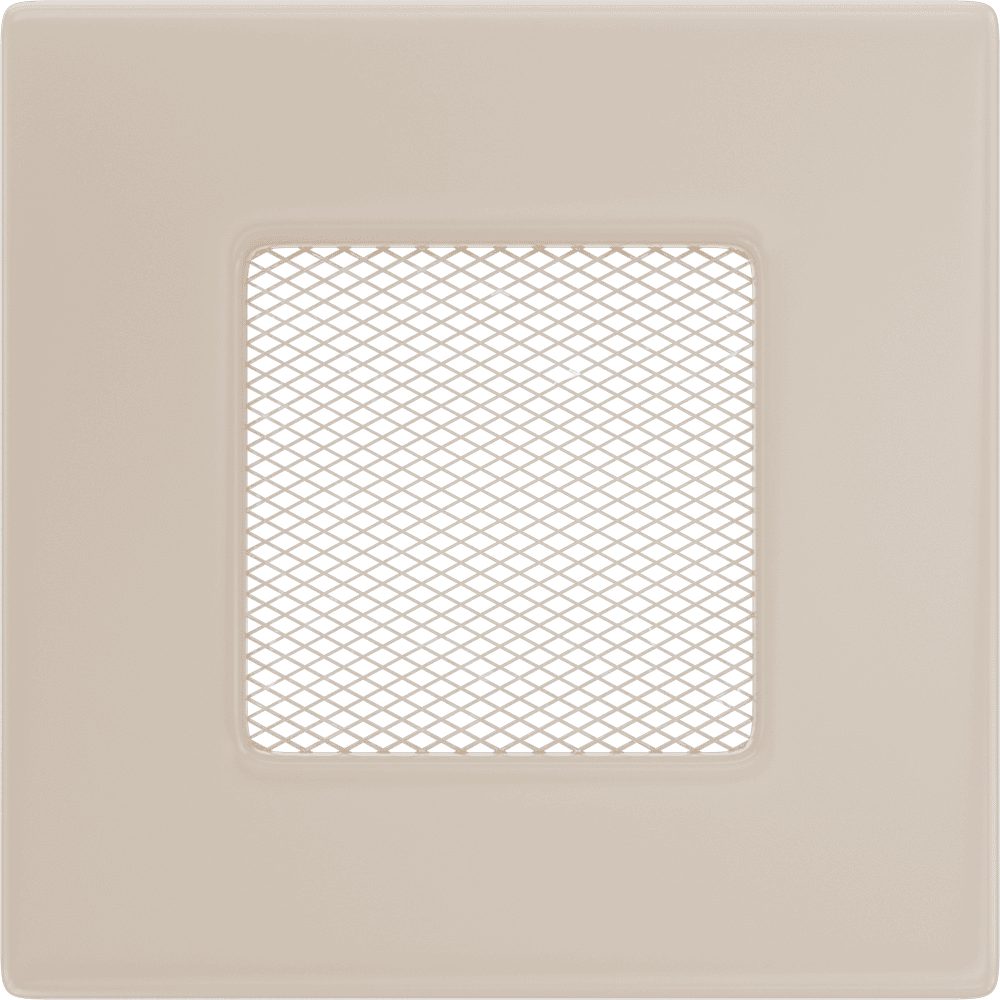 Kratki ventilatierooster in crème, decoratief wandrooster voor warme lucht
