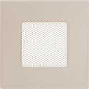 Kratki ventilatierooster in crème, decoratief wandrooster voor warme lucht