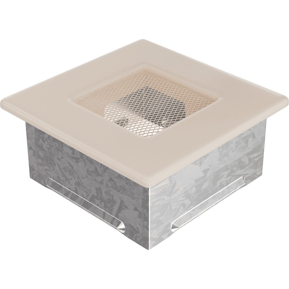 Kratki ventilatierooster in crème, decoratief wandrooster voor warme lucht