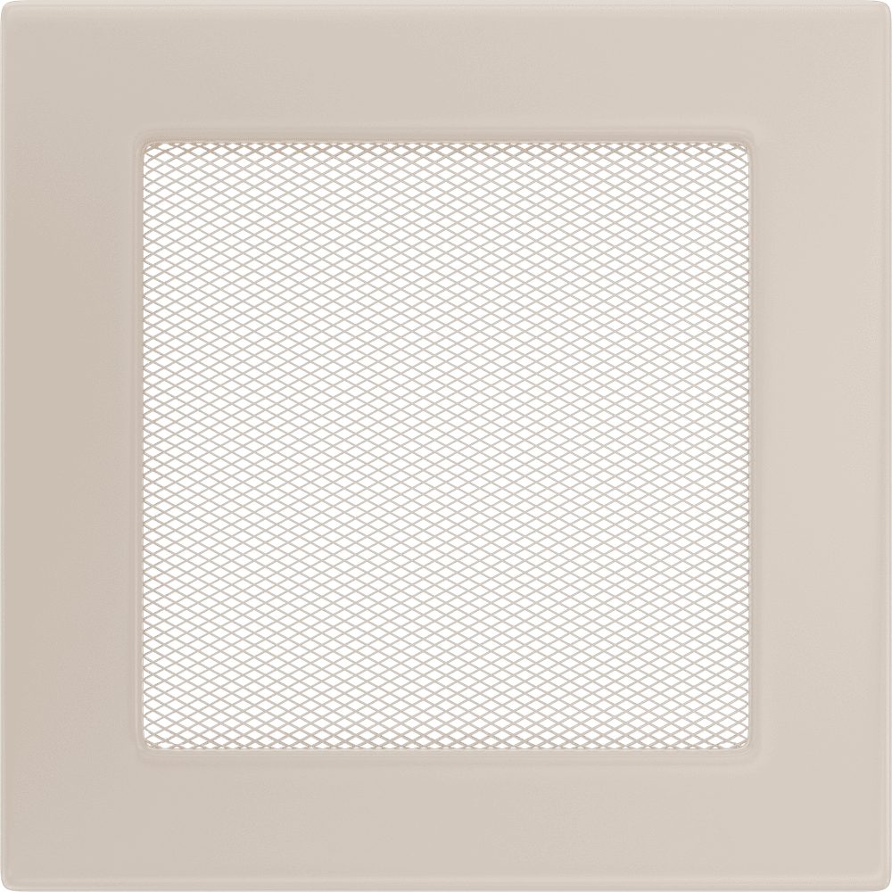 Kratki ventilatierooster in crème, decoratief wandrooster voor warme lucht