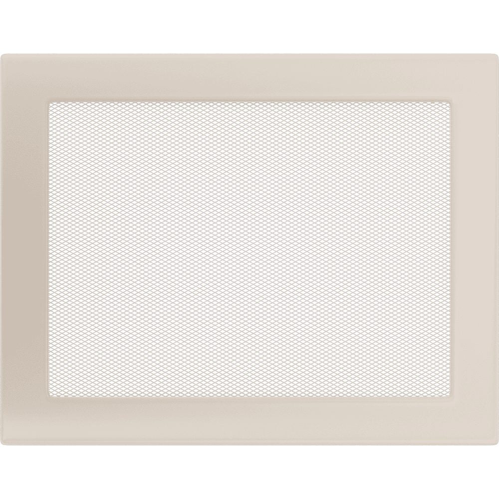 Kratki ventilatierooster in crème, decoratief wandrooster voor warme lucht