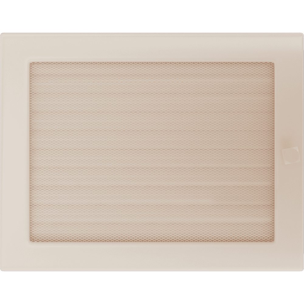 Kratki ventilatierooster in crème, decoratief wandrooster voor warme lucht
