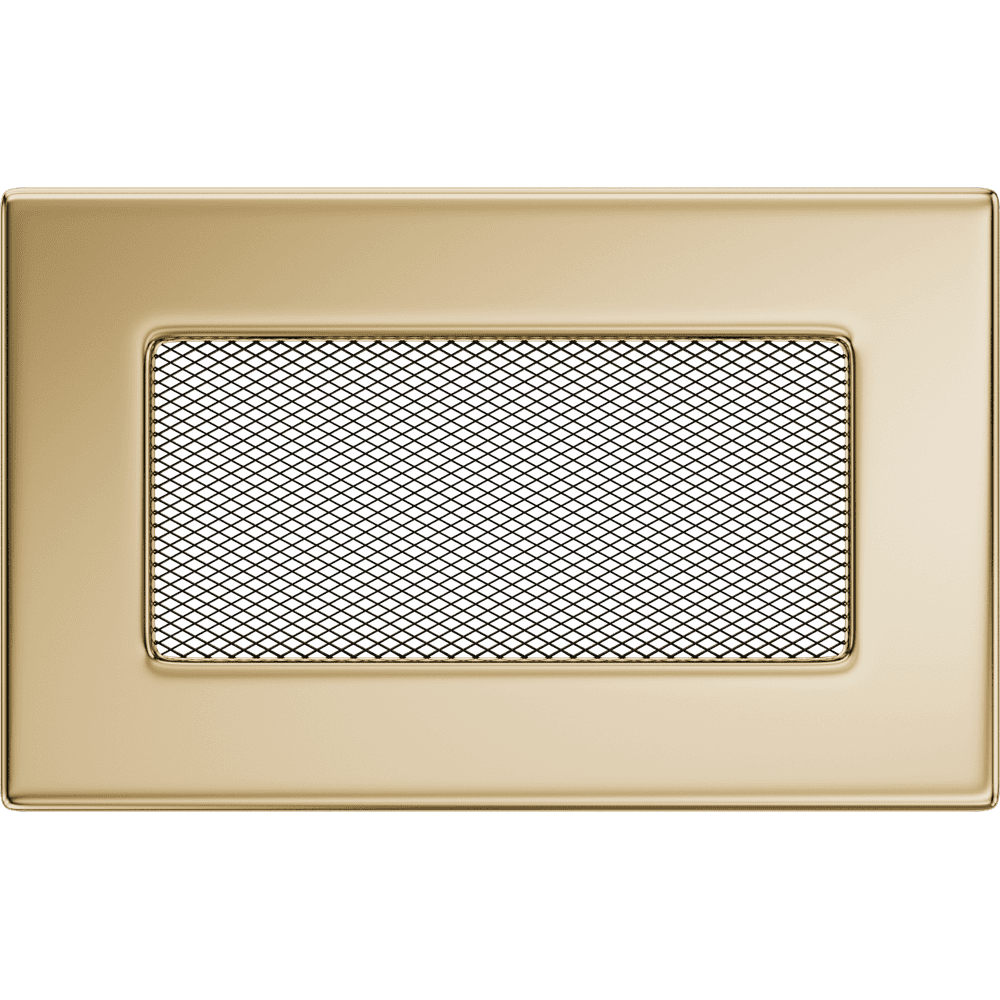 Kratki ventilatierooster in goud, decoratief wandrooster voor warme lucht