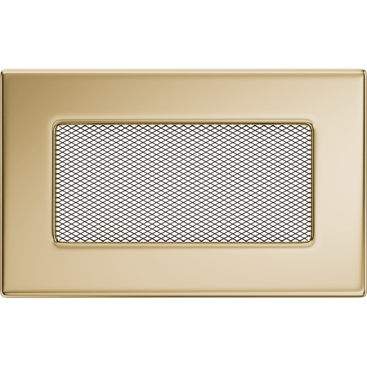 Kratki ventilatierooster in goud, decoratief wandrooster voor warme lucht