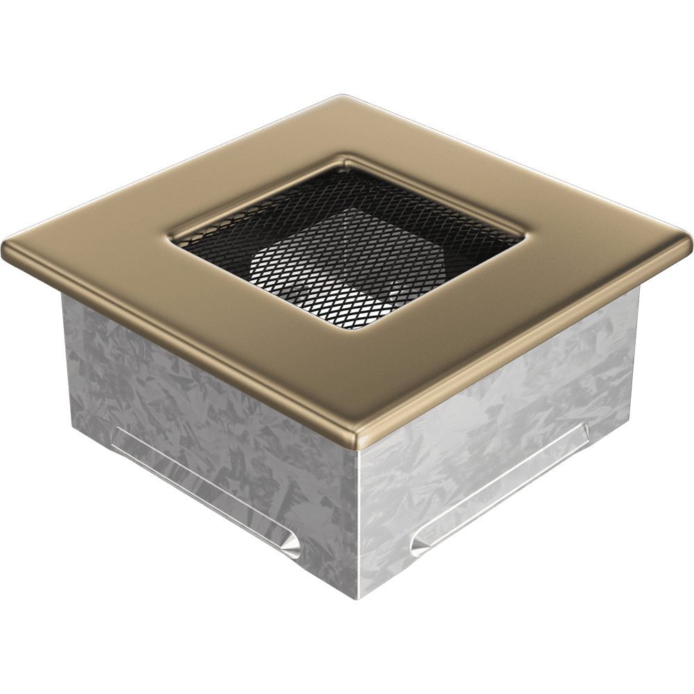 Kratki ventilatierooster in goud, decoratief wandrooster voor warme lucht