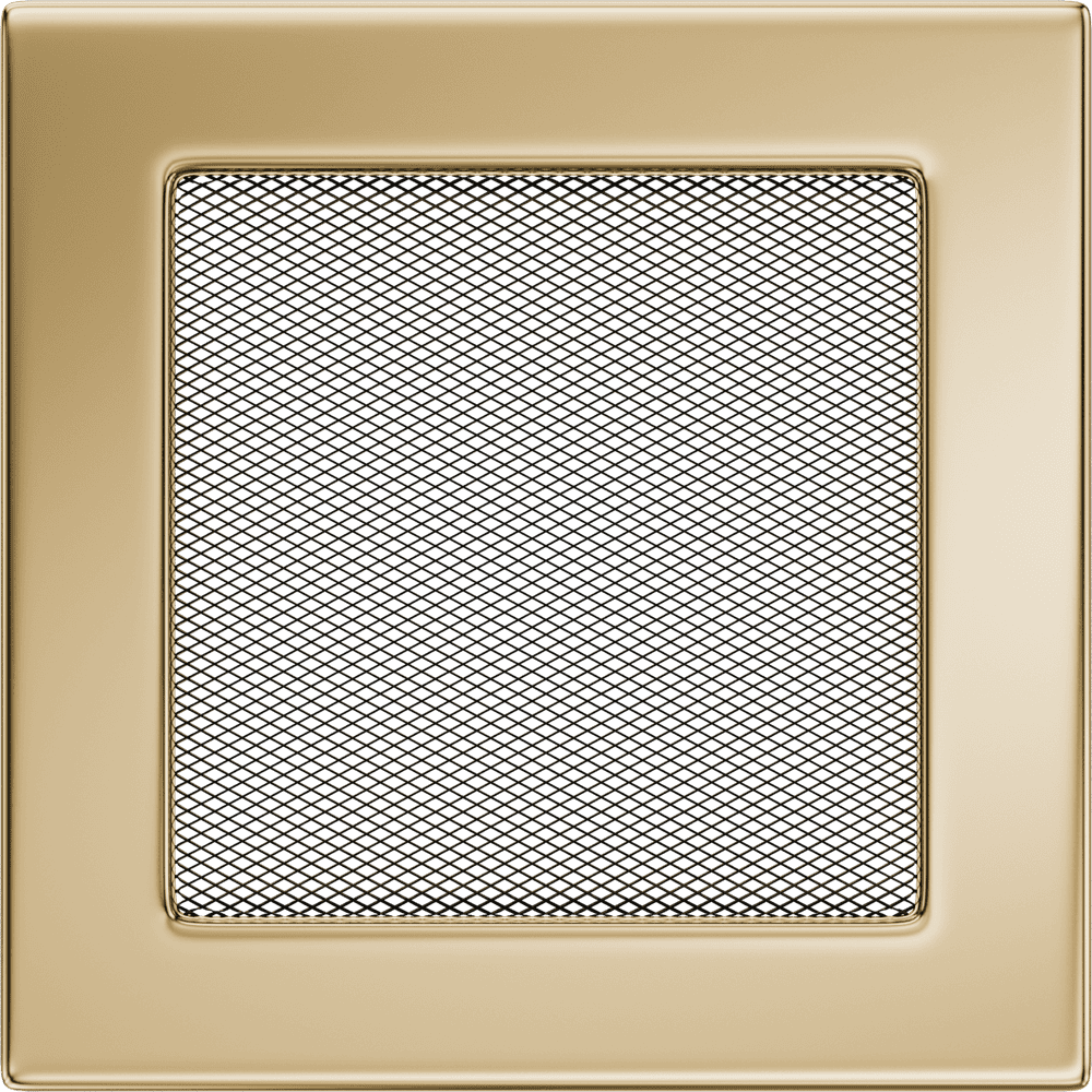 Kratki ventilatierooster in goud, decoratief wandrooster voor warme lucht
