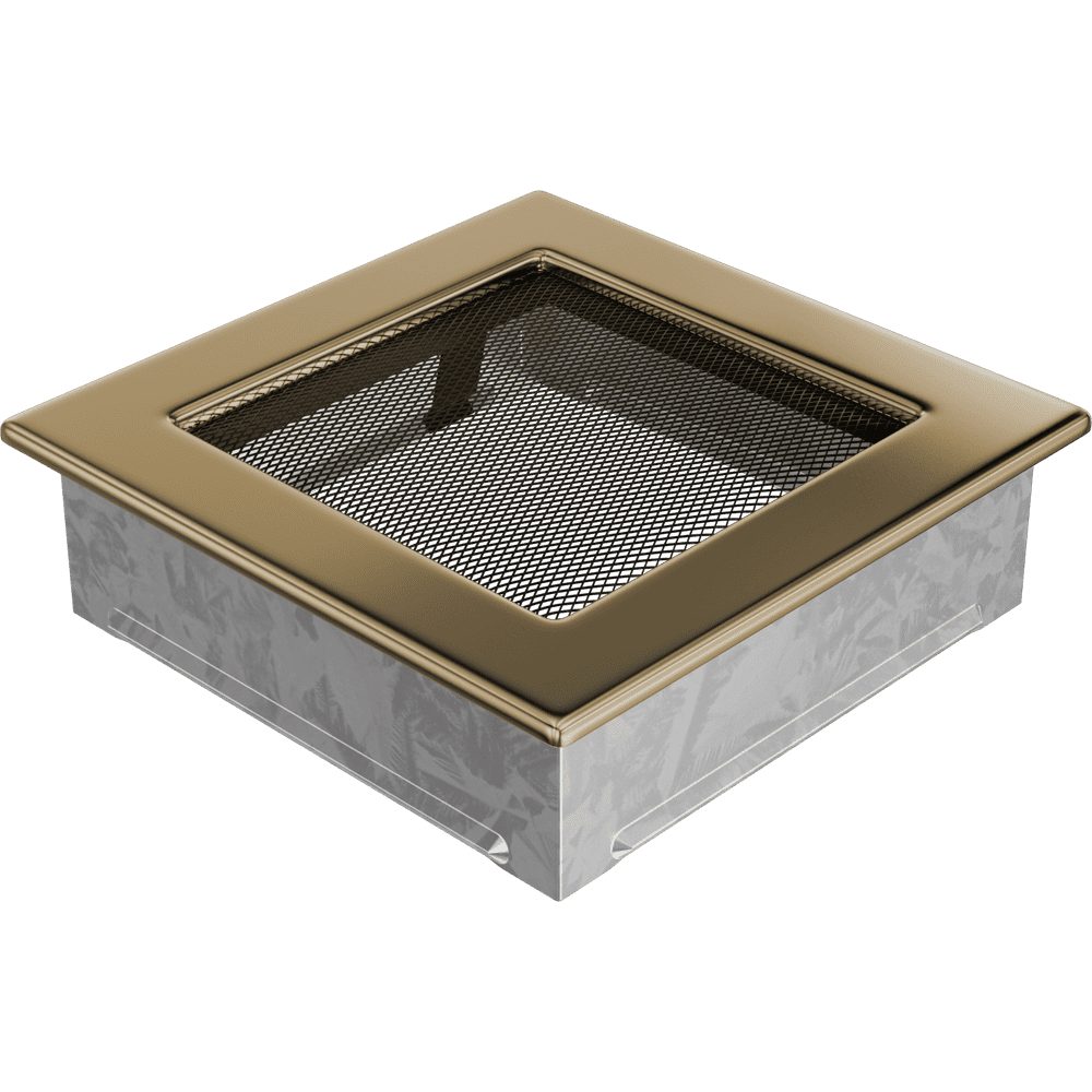 Kratki ventilatierooster in goud, decoratief wandrooster voor warme lucht