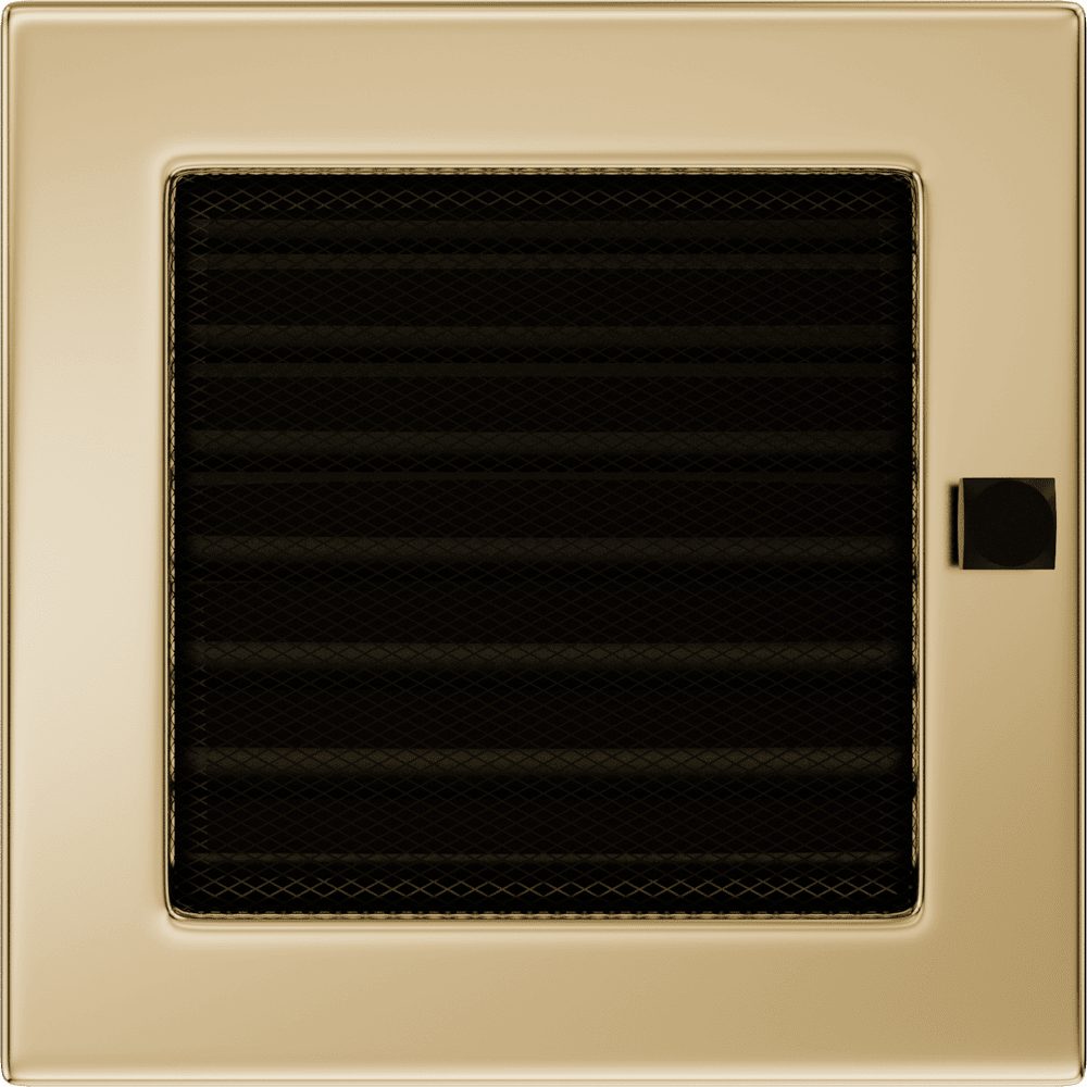 Kratki ventilatierooster in goud, decoratief wandrooster voor warme lucht