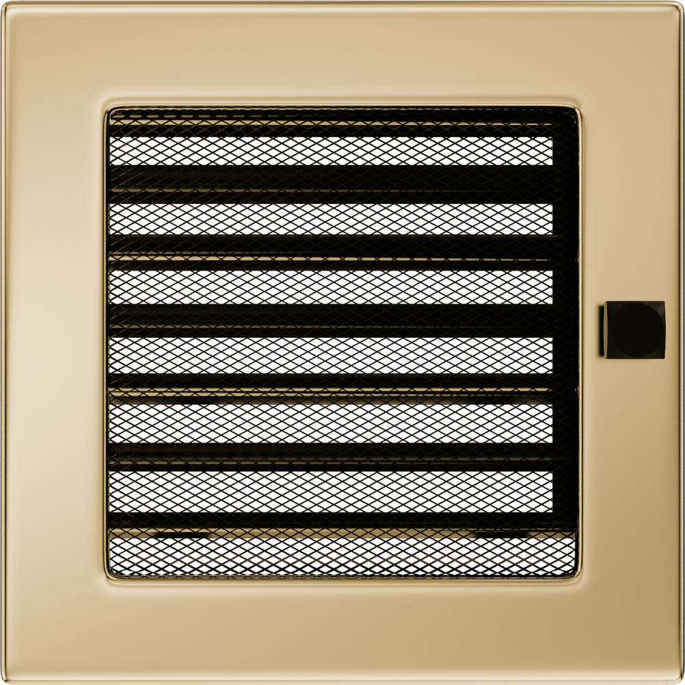 Kratki ventilatierooster in goud, decoratief wandrooster voor warme lucht