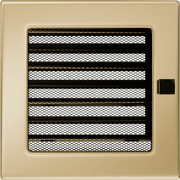 Kratki ventilatierooster in goud, decoratief wandrooster voor warme lucht