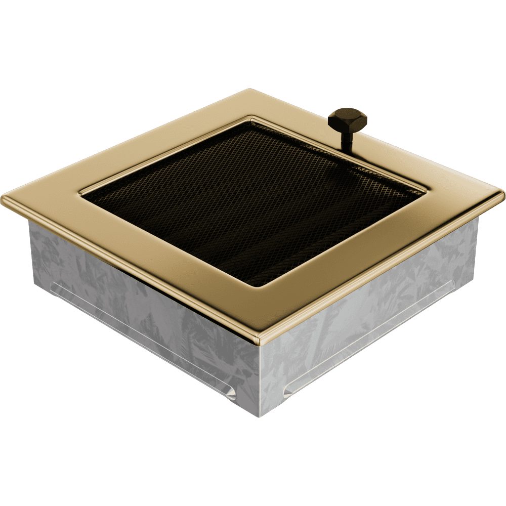 Kratki ventilatierooster in goud, decoratief wandrooster voor warme lucht