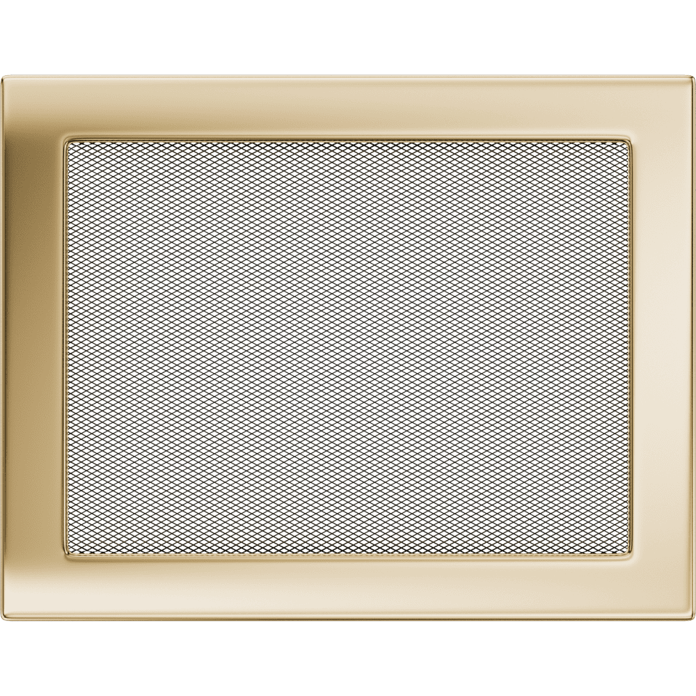 Kratki ventilatierooster in goud, decoratief wandrooster voor warme lucht