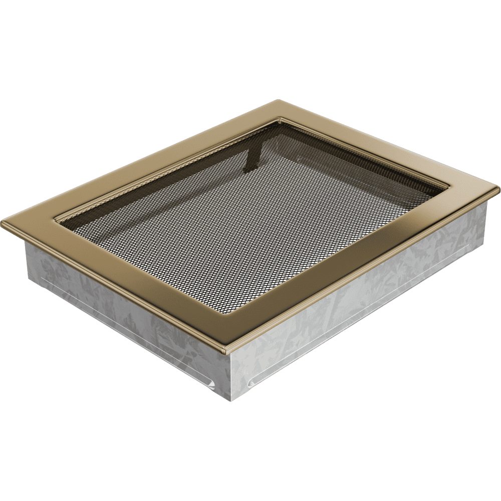 Kratki ventilatierooster in goud, decoratief wandrooster voor warme lucht
