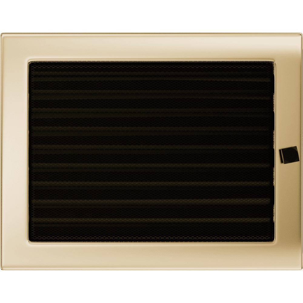 Kratki ventilatierooster in goud, decoratief wandrooster voor warme lucht