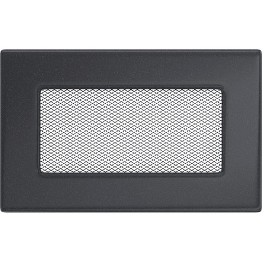 Kratki ventilatierooster in grafiet, decoratief wandrooster voor warme lucht