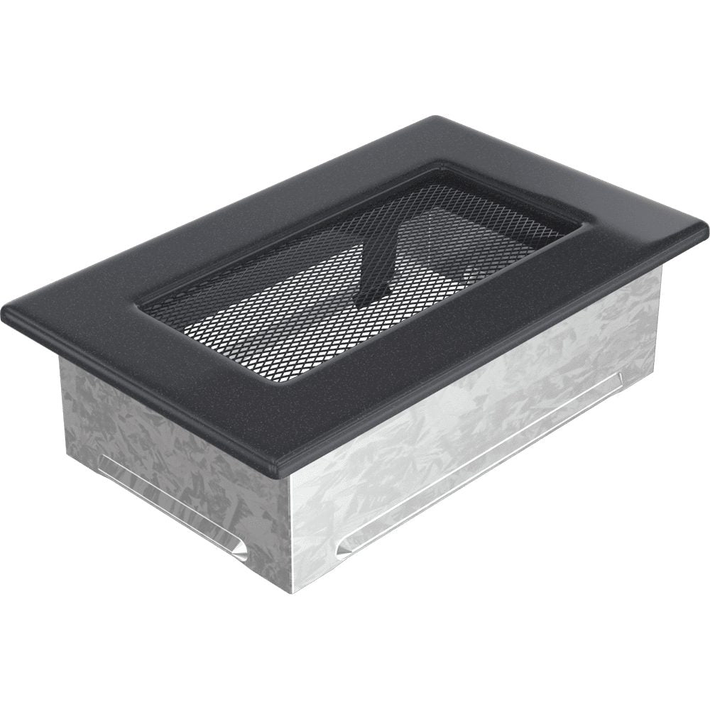 Kratki ventilatierooster in grafiet, decoratief wandrooster voor warme lucht