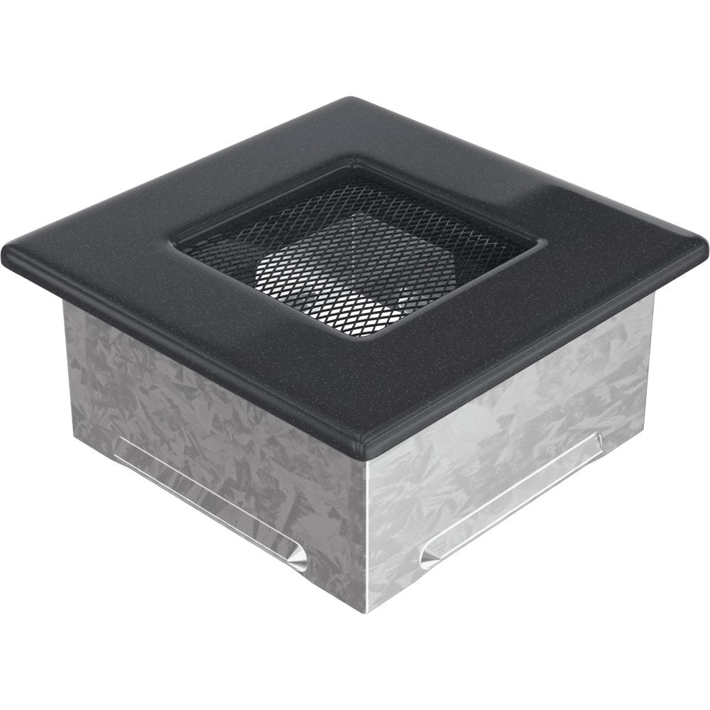 Kratki ventilatierooster in grafiet, decoratief wandrooster voor warme lucht