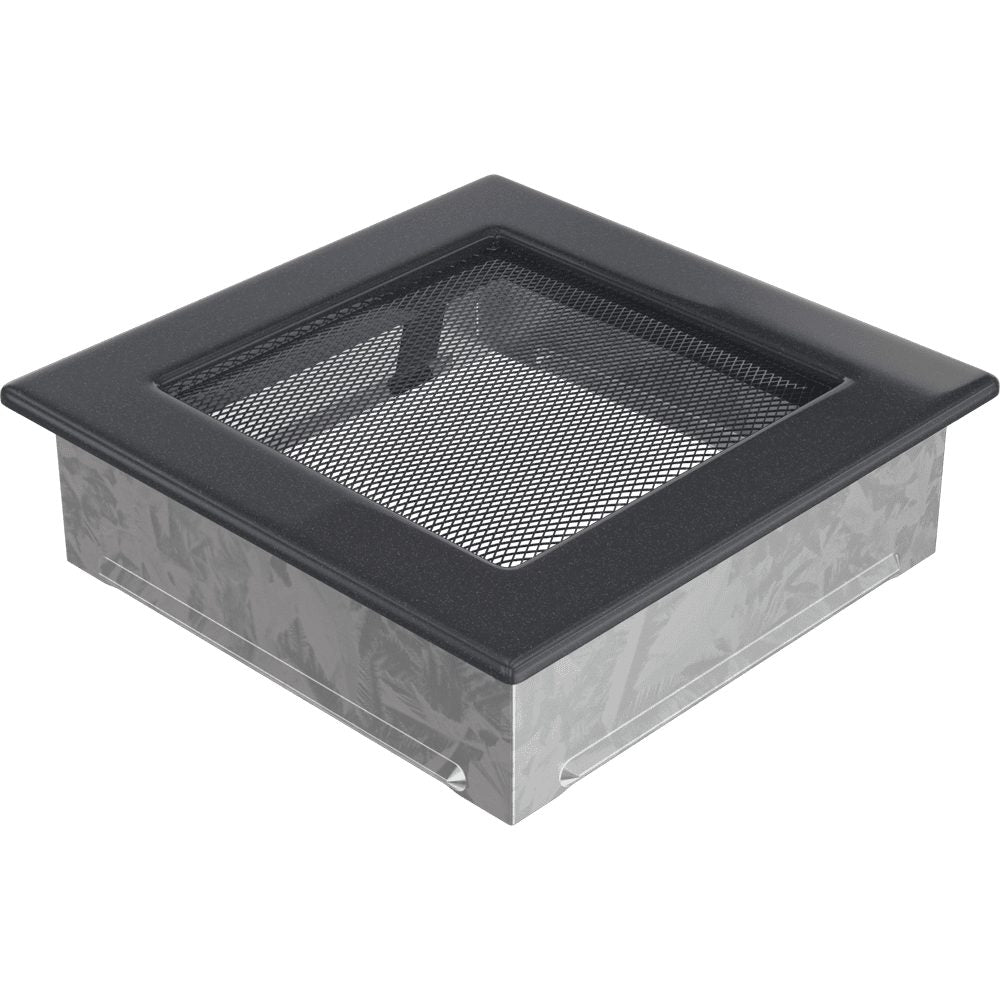 Kratki ventilatierooster in grafiet, decoratief wandrooster voor warme lucht