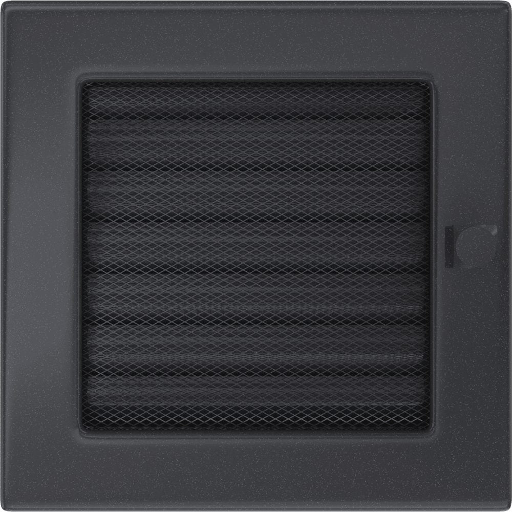 Kratki ventilatierooster in grafiet, decoratief wandrooster voor warme lucht