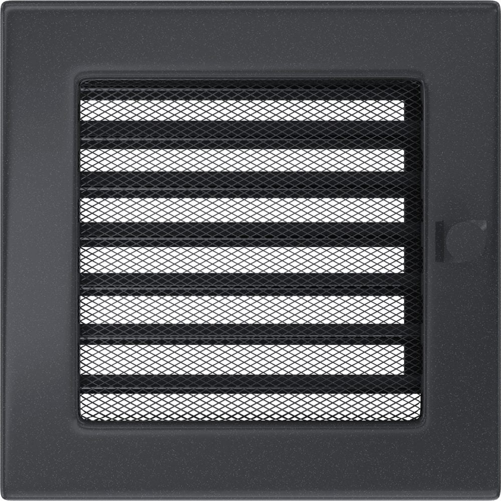 Kratki ventilatierooster in grafiet, decoratief wandrooster voor warme lucht